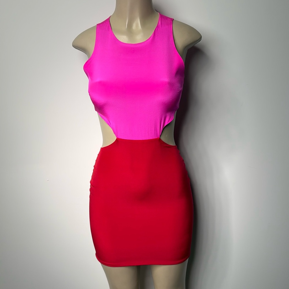 Maven small red and pink mini dress